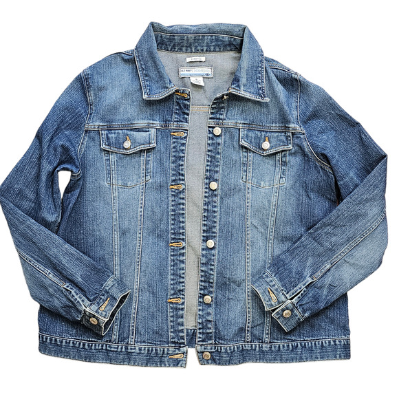 Jacket Old Navy Maternity blue denim jean jacket size XL - Picture 1 of 5